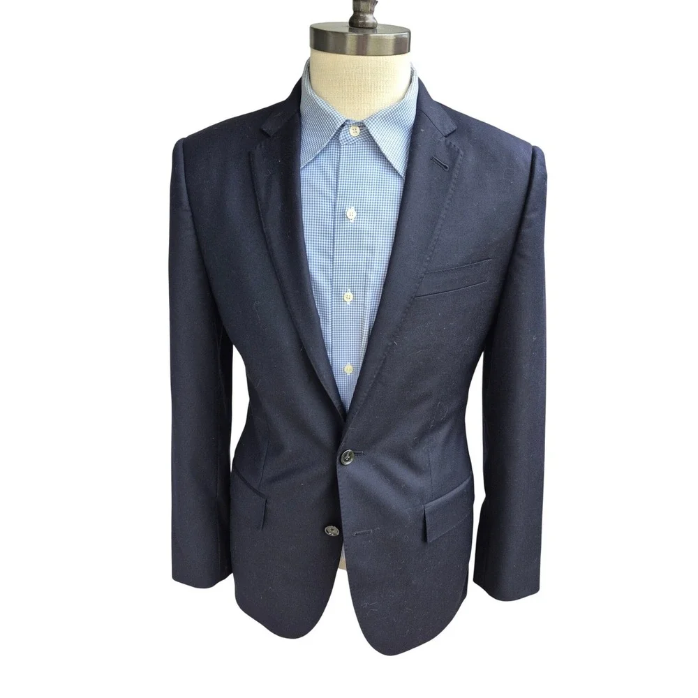 J.Crew‎ Ludlow Jacket 38R Mens Dark Navy Blue Italian Loro Piana Wool Blazer